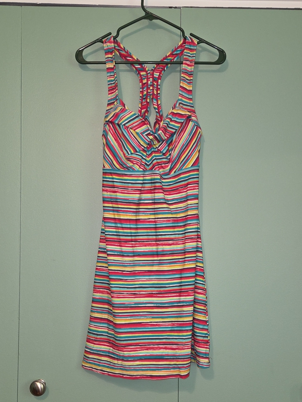 Athleta Striped Multicolor Racerback Swim Sundress Size Medium